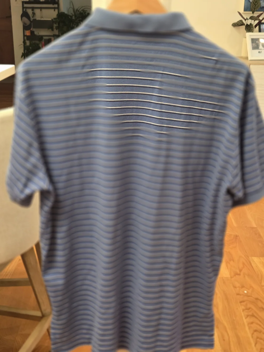 Polo by Ralph Lauren Men’s Light Blue Striped Polo Shirt Classic Fit (L)